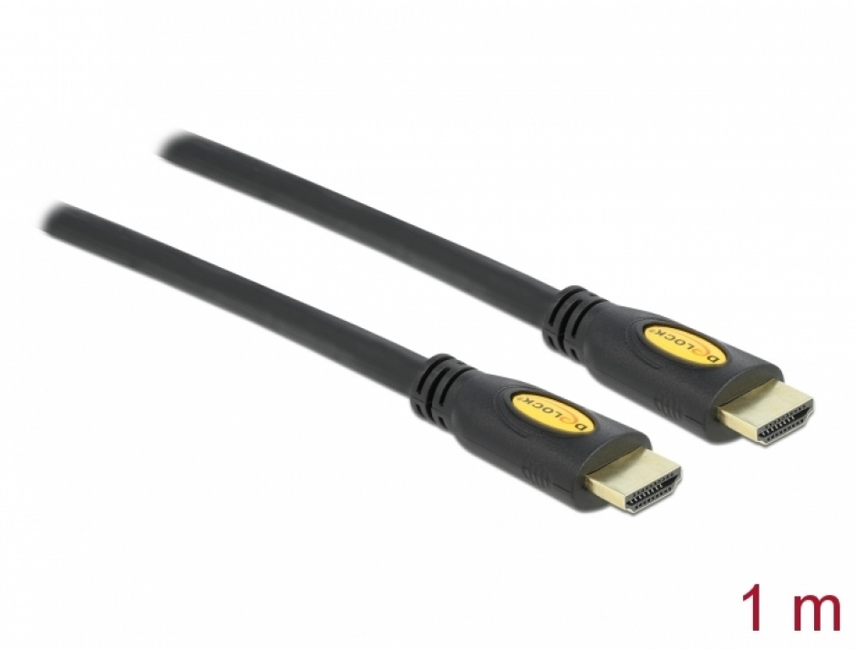 Imagine Cablu HDMI 4K v1.4 T-T 1m Negru, Delock 82584